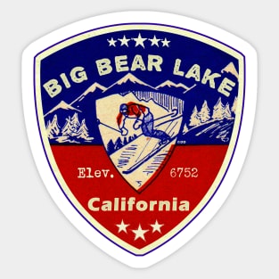 Big Bear Lake California Skiing Ski Mountains Skier CA Sticker